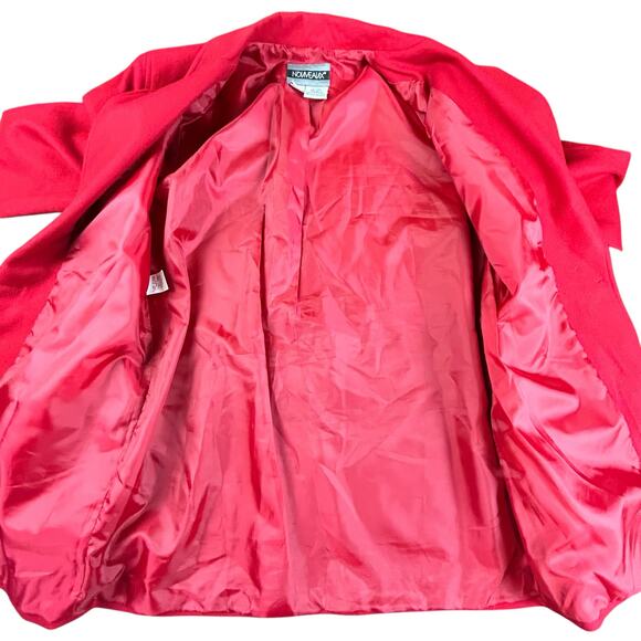 Nouveaux Wool Blazer Women Size 10 Red Single Button Front Classic Retro Coat - Picture 10 of 12